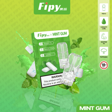 FIPY 果派煙彈口香糖薄荷口味，高孔隙率陶瓷導油技術